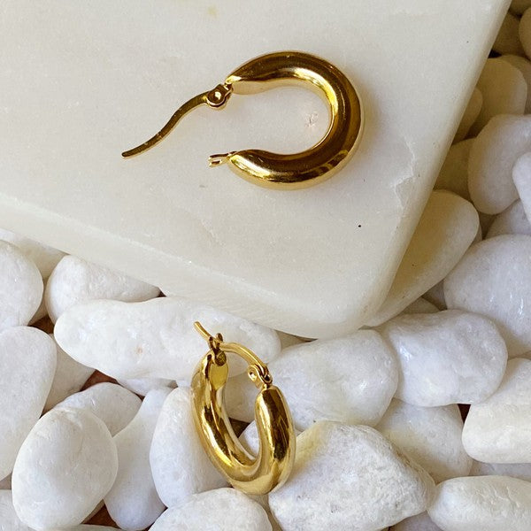 Cross Pendant Huggie Hoops 14K Gold Plated Silver Black Earrings – JB  Jewelry BLVD